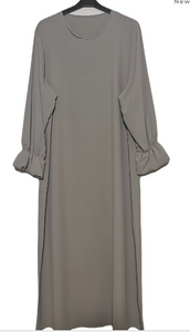 Abaya med volangärm silky  flera färger