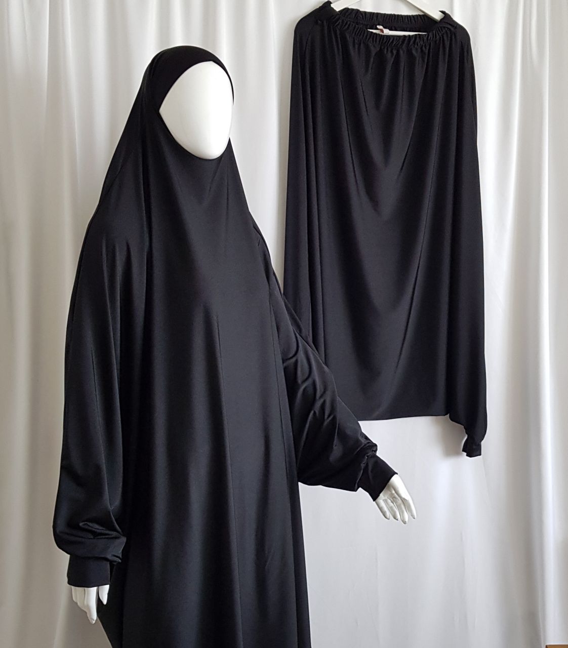 Aktiv Muslimah bad - sport- jilbab 2 delad Svart