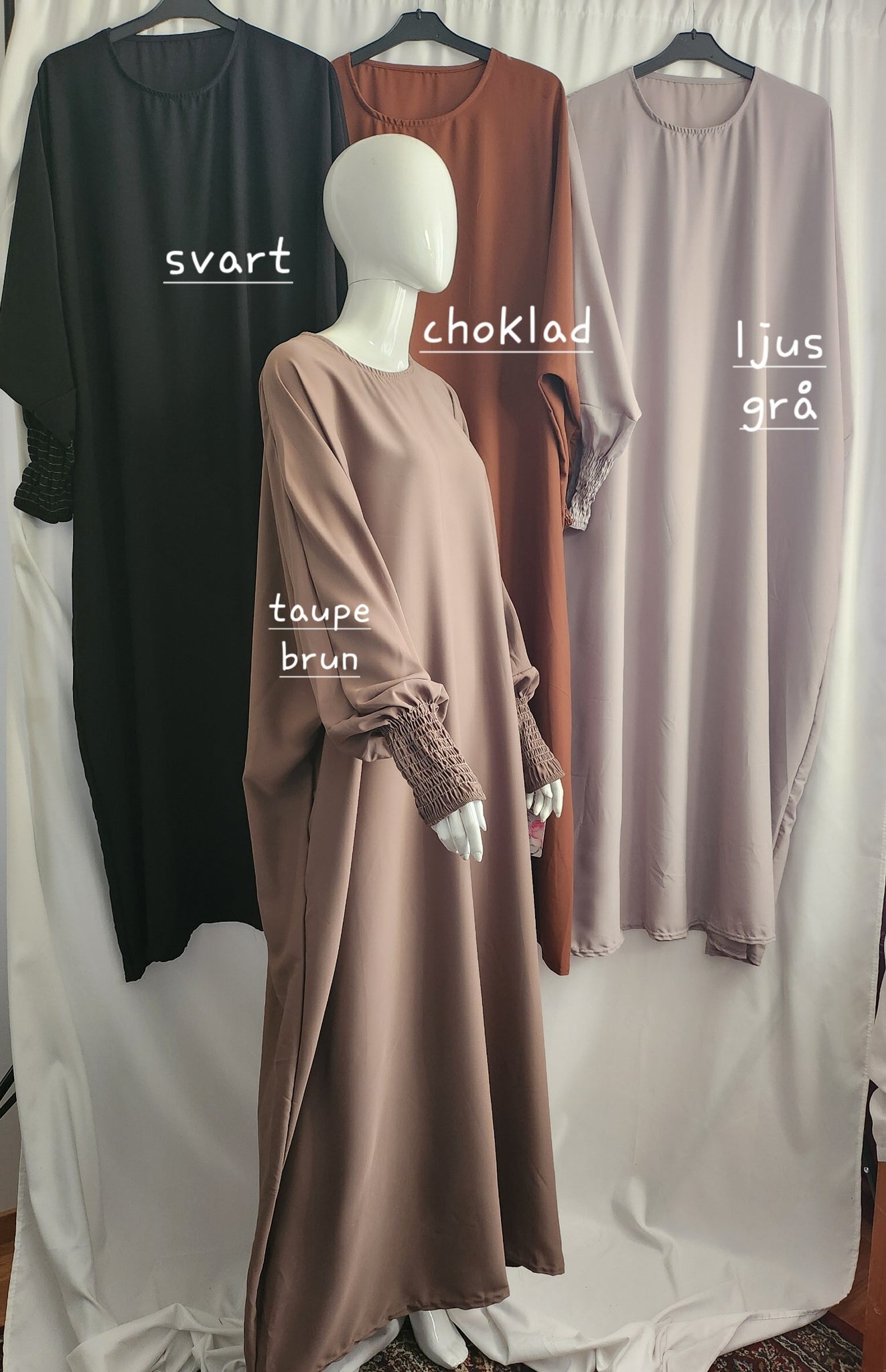 Abaya batwing m  smockärm