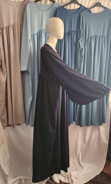 Abaya m veck ballongärm extra bred