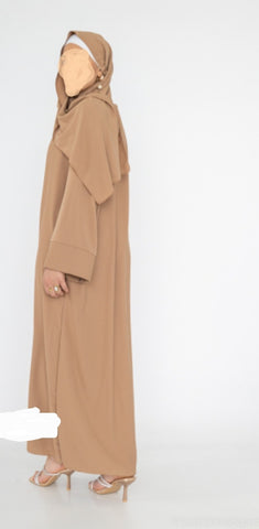 Abaya med fastsydd sjal  silky