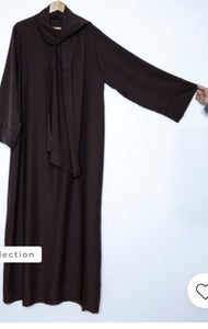 Abaya med fastsydd sjal  silky