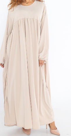 Abaya m veck ballongärm extra bred