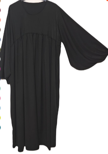 Abaya m veck ballongärm extra bred